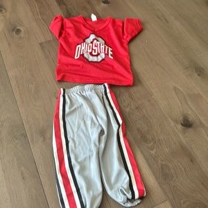 Ohio State football pants and shirt size small. The cutest for your buckeye fan